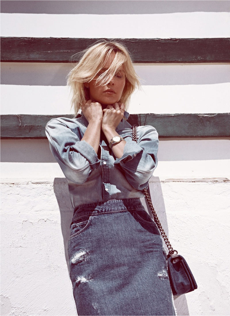 Dewi Driegen Dons Denim for Koray Birand in Grazia Spain May 2013