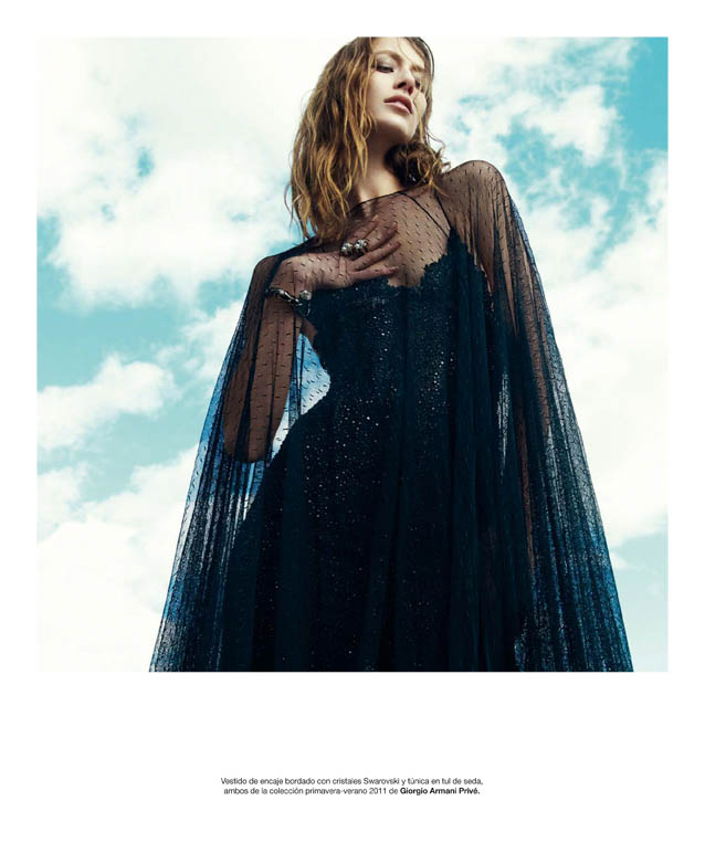 Alana Zimmer Models Armani Privé for Bazaar Spain by Nagi Sakai
