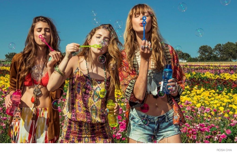 Barbara Palvin, Erin Heatherton, Frida Gustavsson Wear Festival Style for Rosa Cha Spring 2015 Ads