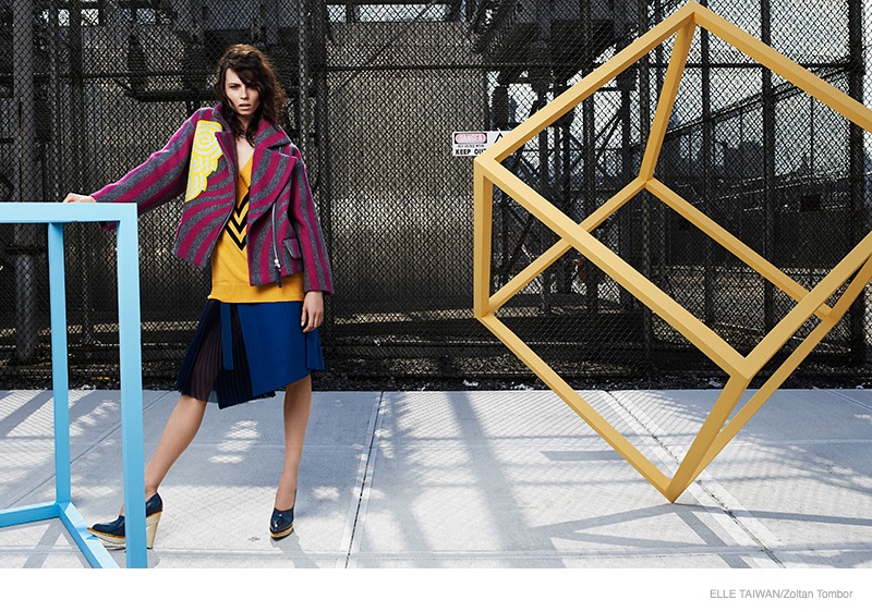 Egle Tvirbutaite Sports Fall Coats for Elle Taiwan by Zoltan Tombor