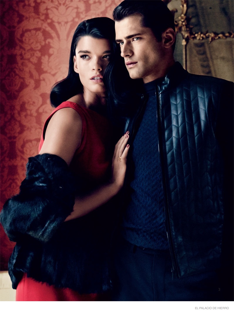 Crystal Renn Cozies Up to Sean O’pry in Palacio de Hierro Holiday Catalogue
