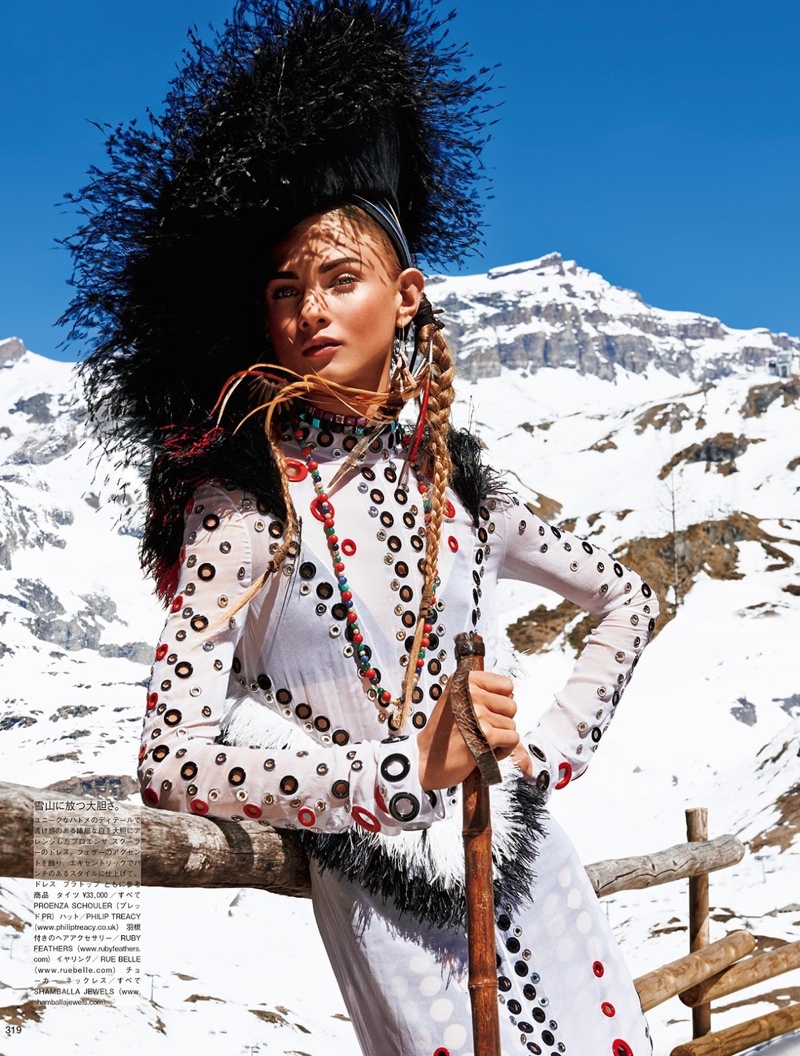 Anna Selezneva Gets Nomadic for Vogue Japan Editorial