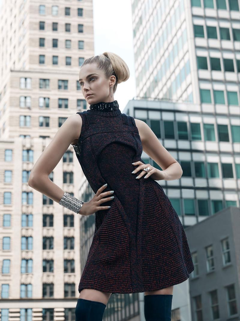 Bridget Malcolm Models Stylish Shapes for BAZAAR Greece