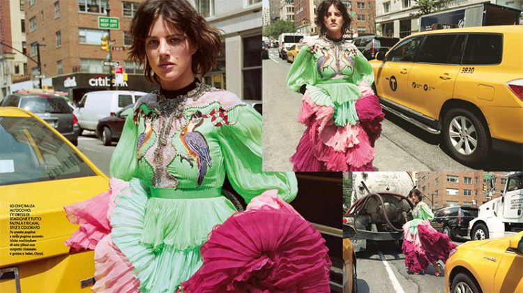 Eliza Cummings Hits the Streets in Colorful Looks for ELLE Italy