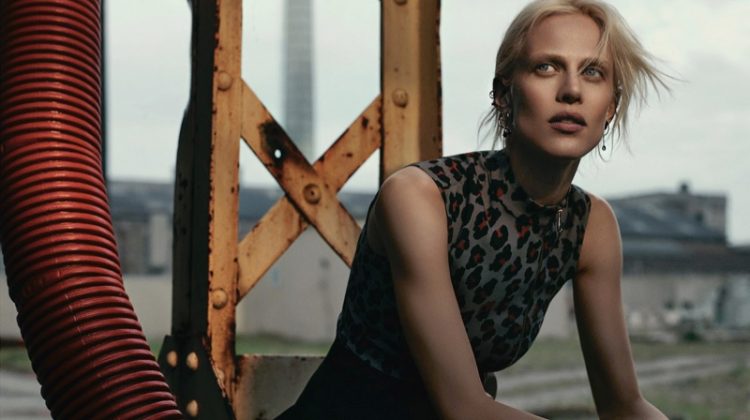 Aymeline Valade Poses in Eye-Catching Prints & Textures for Dior Magazine