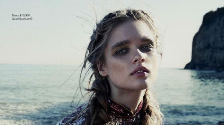 Beegee Margenyte Shines in Sequined Dresses for Stylist Magazine