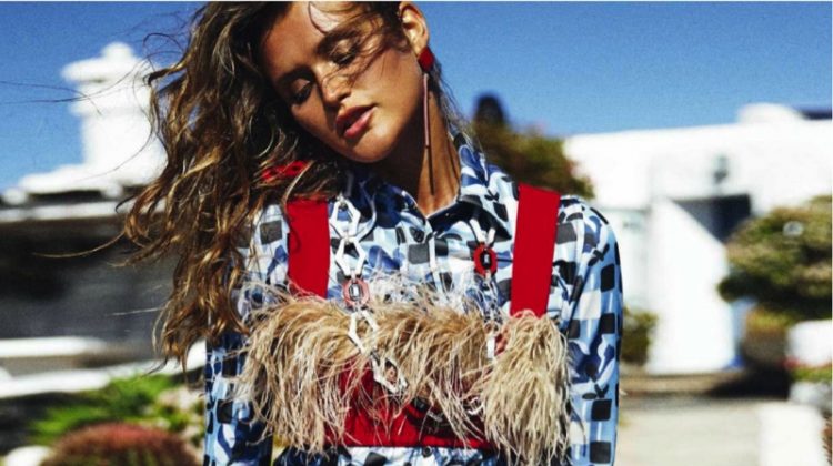 Chloe Lecareux Poses in Warm Weather Looks for ELLE Spain