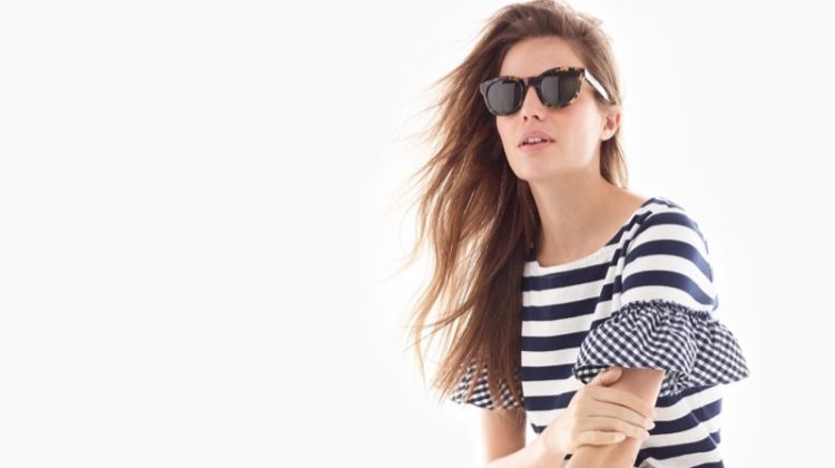 Cameron Russell Poses in J. Crew’s Most Playful Stripes