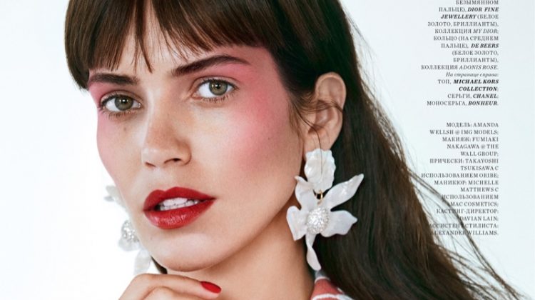 Amanda Wellsh Looks Pretty in Pink for Harper’s Bazaar Kazakhstan Beauty Spread