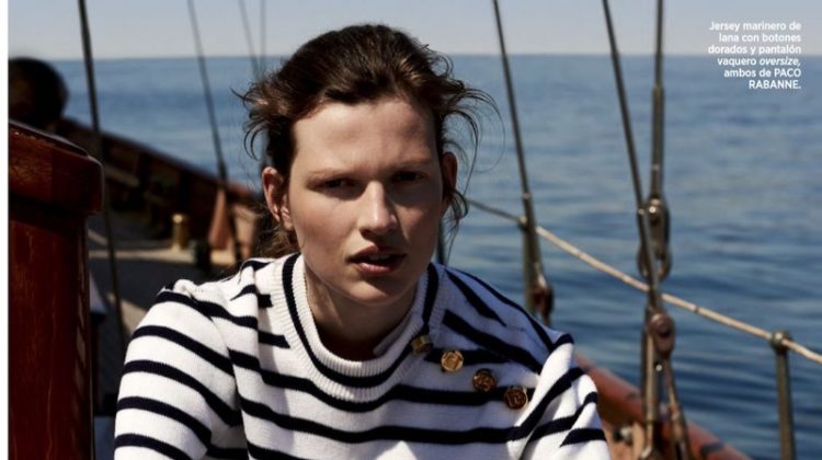 Bette Franke Takes On Nautical Style for Harper’s Bazaar Spain