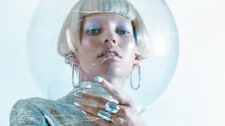 Devon Windsor Gets Futuristic in Metallics for Numero Russia