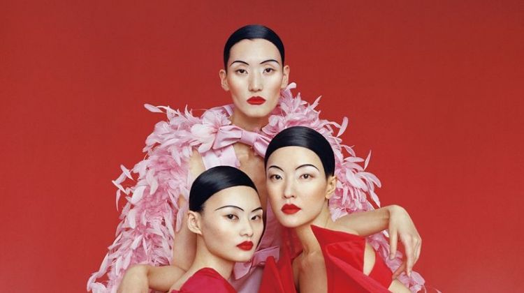 Du Juan, He Cong, Lina Zhang Pose in Stunning Gowns for Vogue China