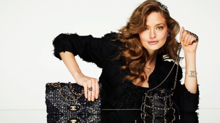 Anna Mila Guyenz Wears Statement Bags for InStyle Germany