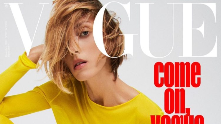 Anja Rubik Wears Saint Laurent for Vogue Korea December 2022 Cover