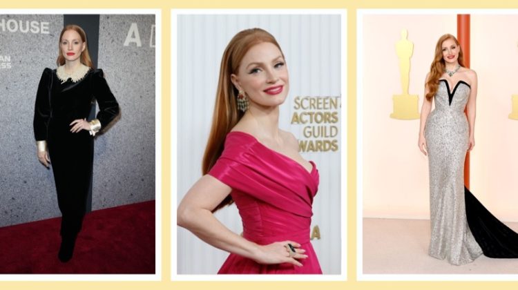 From the Oscars to SAG: Jessica Chastain’s Dazzling Gucci Red Carpet Looks