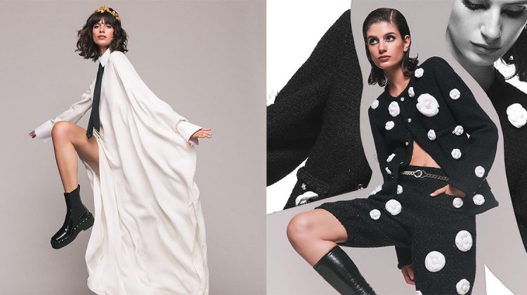 Nuria Rothschild Models Black & White Looks in Woman Spain
