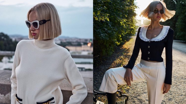 Anna Klouckova Models Nostalgic Looks for L’Officiel Lithuania