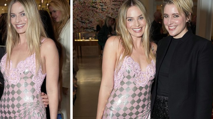 Margot Robbie Shines in Versace Dress at Barbie Book Launch