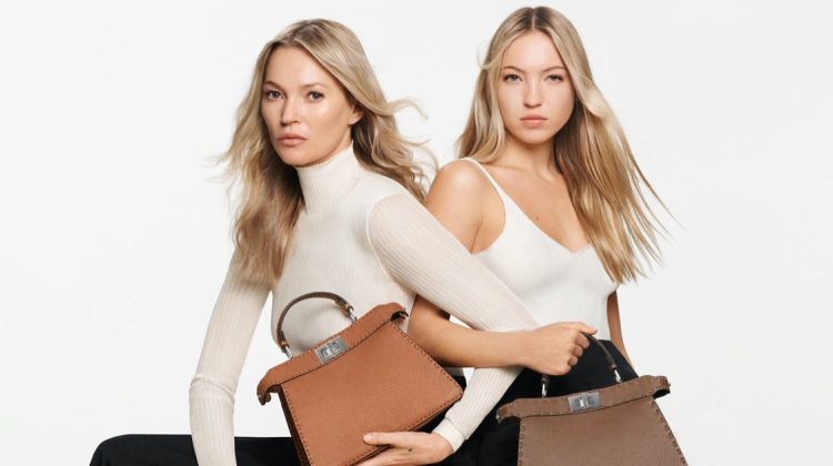 Kate & Lila Moss Join Forces for Fendi Peekaboo Ad