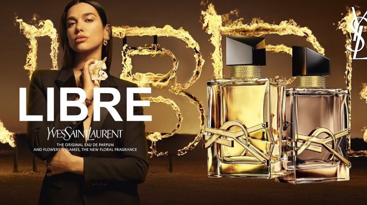 Dua Lipa Lights Up YSL Libre Flowers & Flames Ad