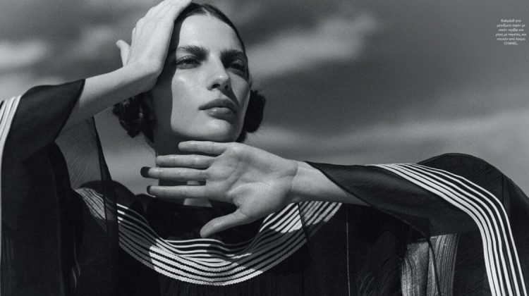 Africa Garcia Exudes Timeless Glamour for Vogue Greece